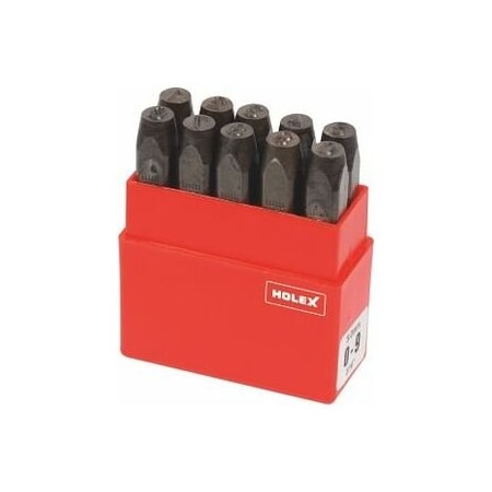 Holex Number Punch Set, 0 , 9, Character Height: 5 mm 085446 5